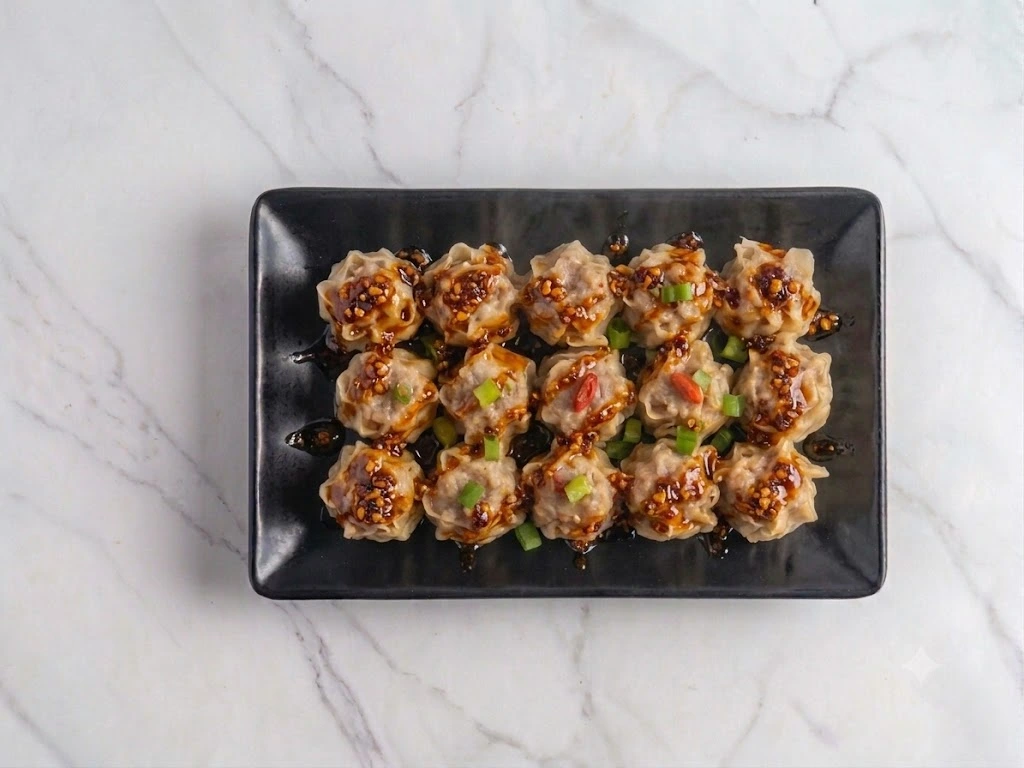Pork Siomai dumplings at Kalesa Korner Filipino restaurant in Winnipeg, MB
